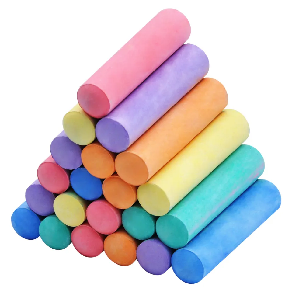 24 PCS Washable Sidewalk Chalks Set Non-Toxic Jumbo Chalk for Schools,  Outdoor Art Play, Paint on Chalkboard, Blackboard and Playground (6  Colors)) : Amazon.sg: Office Products