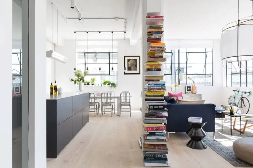 Place Bookshelves Or Cabinets Against the Pillars