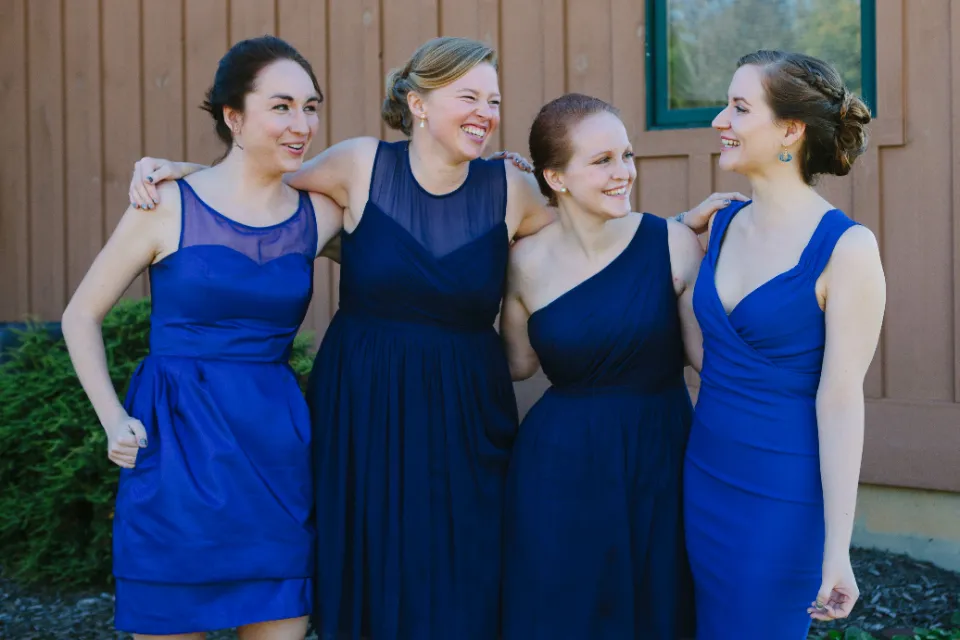 Mixed Royal Blue and Navy Bridesmaid Dresses